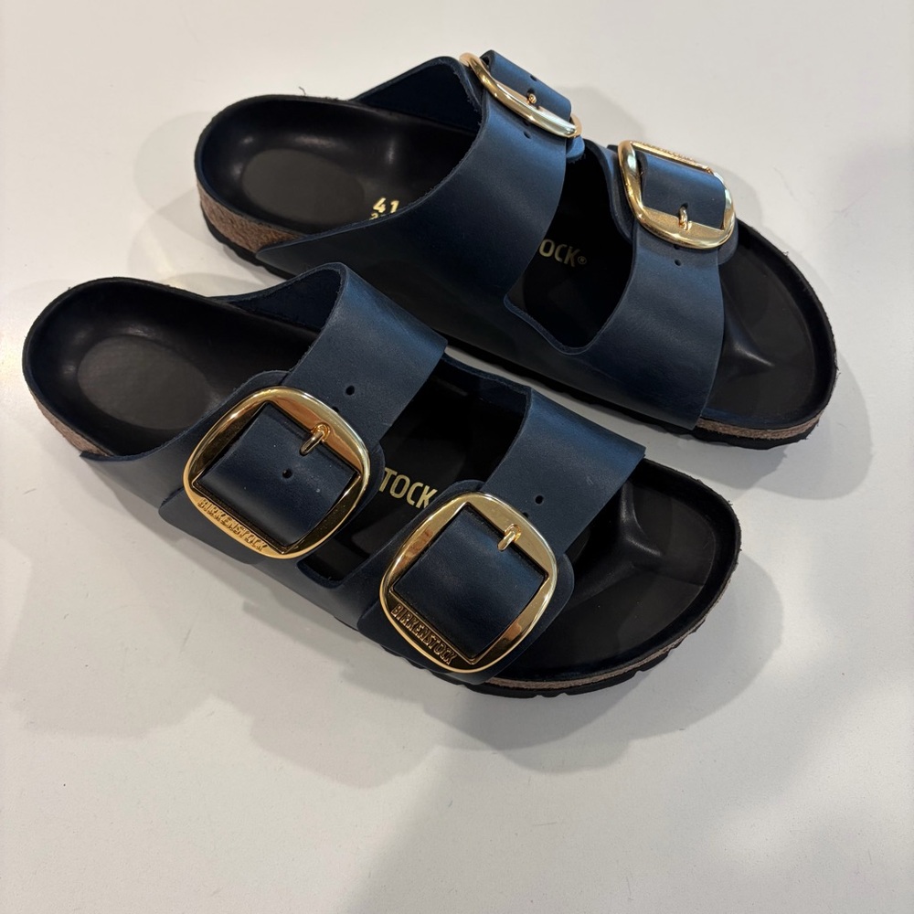 Birkenstock Madrid Sandals with Gold Big Buckles